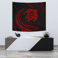 Hawaii Turtle Tapestry - Red - Frida Style Wall Tapestry 75cm*90cm Black - Polynesian Pride