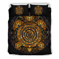 Polynesian Sea Turtle Gold Duvet Cover Set - Maori Style - Polynesian Pride