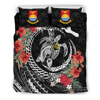 Polynesian Duvet Cover Set - Kiribati Bedding Set Polynesia Map Turtle Hibiscus - Polynesian Pride