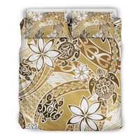 Polynesian Duvet Cover Set - Turtle Duvet Cover Set Gold - Polynesian Pride