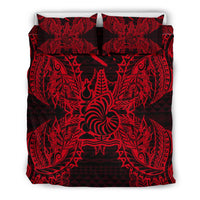Polynesian Bedding Set - New Caledonia Duvet Cover Set Map Red - Polynesian Pride