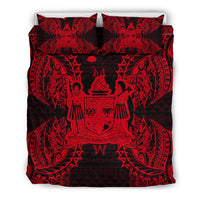 Polynesian Bedding Set - Fiji Duvet Cover Set Map Red - Polynesian Pride