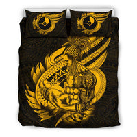 Polynesian Bedding Set - Yap Duvet Cover Set Father And Son Gold - Polynesian Pride