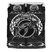 Hawaiian Polynesian Whale Bedding Set White White - Polynesian Pride