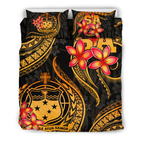 Polynesian Bedding Set - Samoa Duvet Cover Set - Gold Plumeria - Polynesian Pride
