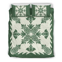 Hawaiian Bedding Set Pineapple Pattern - Green Art - Polynesian Pride