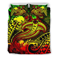 Papua New Guinea Bedding Set - Reggae Shark Polynesian Tattoo - Polynesian Pride