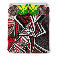 Hawaii Bedding Set - Tribal Flower Special Pattern Red Color - Polynesian Pride