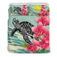 Hawaii Premium Quilt - Hawaii Turtles With Plumeria Classic Premium Quilt - Polynesian Pride