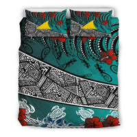 Tokelau Polynesian Bedding Set - Lizard And Turtle Green - Polynesian Pride