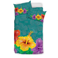 Hawaiian Colorful Hibiscus Polynesian Bedding Set - Polynesian Pride