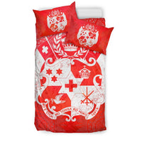 Tonga Duvet Cover Set - Tonga Coat Of Arms Red - Polynesian Pride