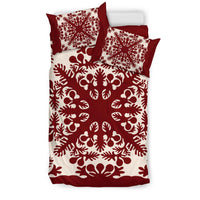 Hawaiian Palm Tree Quilt Tradition Red Bedding Set - Polynesian Pride