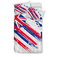 Hawaiian Flag Polynesian White Background Bedding Set - Polynesian Pride