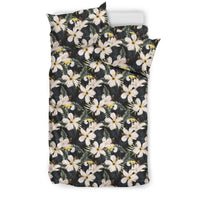 Hawaiian Tropical Toucans Hibiscus Palm Leaves Polynesian Bedding Set - Polynesian Pride