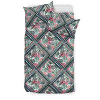 Hawaiian Hibiscus Exotic Tropical Flowers In Pastel Colors Polynesian Bedding Set - Polynesian Pride