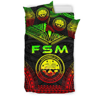 Federated States Of Micronesia Polynesian Chief Duvet Cover Set - Reggae Version - Polynesian Pride
