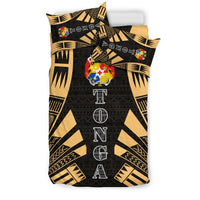 Tonga Duvet Cover Set - Polynesian Tattoo Gold - Polynesian Pride