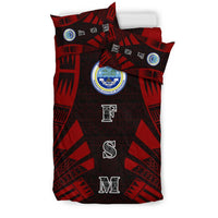 Federated States of Micronesia Duvet Cover Set - Polynesian Tattoo Red - Polynesian Pride