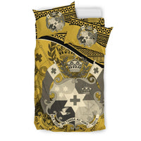 Tonga Duvet Cover Set - Tonga Coat Of Arms Yellow - Polynesian Pride