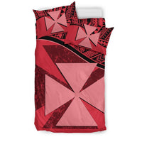 Wallis And Futuna Duvet Cover Set - Wallis And Futuna Coat Of Arms Pink - Polynesian Pride