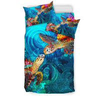 Polynesian Kanaka Maoli (Hawaiian) Duvet Cover Set - Turtle Hawaii Map - Polynesian Pride