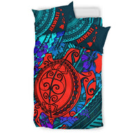 Polynesian Hawaii Duvet Cover Set - Red Polynesian Sea Turtle - Polynesian Pride