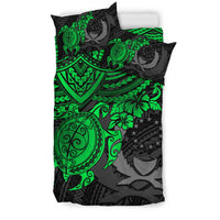 Pohnpei Polynesian Duvet Cover Set - Polynesian Green Turtle - Polynesian Pride