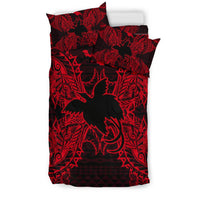 Polynesian Bedding Set - Papua New Guinea Duvet Cover Set Map Red - Polynesian Pride
