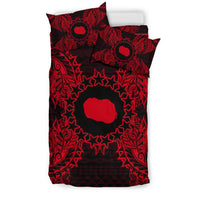 Polynesian Bedding Set - Cook Islands Duvet Cover Set Map Red - Polynesian Pride