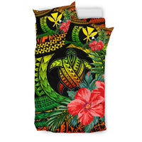 Kanaka Maoli (Hawaiian) Bedding Set - Polynesian Turtle Hibiscus Reggae - Polynesian Pride