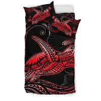 Turtle Polynesian Bedding Set Mix Hibiscus Red - Polynesian Pride