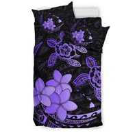 Hawaii Polynesian Turtle Plumeria Bedding Set - Pog Style Purple - Polynesian Pride