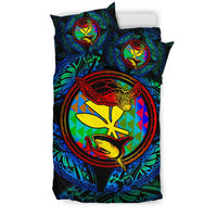 Polynesian Bedding Set - Hawaii (Kanaka Maoli) Duvet Cover Set - Colorful Turtle Shark - Polynesian Pride