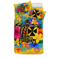Wallis and Futuna Polynesian Bedding Set - Turtle with Plumeria and Hibiscus - Polynesian Pride