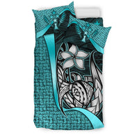 Kosrae Micronesian Bedding Set Turquoise - Turtle With Hook - Polynesian Pride
