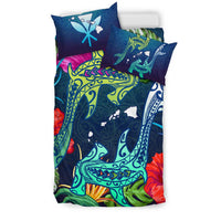 Hawaii Bedding Set - Hawaii Shark Tropical Color Bedding Set - Polynesian Pride