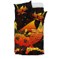Tokelau Polynesian Bedding Set - Swordfish With Hibiscus - Polynesian Pride