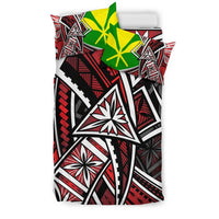 Hawaii Bedding Set - Tribal Flower Special Pattern Red Color - Polynesian Pride