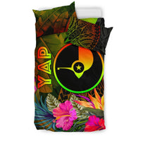 YAP Polynesian Bedding Set - Hibiscus and Banana Leaves - Polynesian Pride