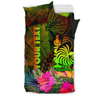 New Caledonia Polynesian Personalised Bedding Set - Hibiscus and Banana Leaves - Polynesian Pride