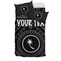 Chuuk Custom Personalised Bedding Set - Chuuk Seal With Polynesian Tattoo Style ( Black) - Polynesian Pride