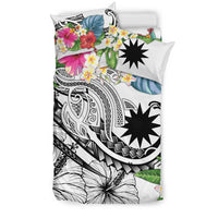 Nauru Polynesian Bedding Set - Summer Plumeria (White) - Polynesian Pride