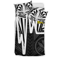 Hawaii Bedding Set - Kanaka Maoli With Polynesian Pattern In Heartbeat Style (Black,White) - Polynesian Pride
