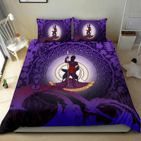 Vanuatu Bedding Set - Wave And Hibiscus Purple - Polynesian Pride