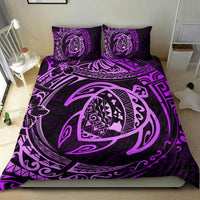 Hawaiian Map Turtle Polynesian Bedding Set Circle Purple - Polynesian Pride