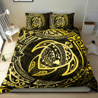 Hawaiian Map Turtle Polynesian Bedding Set Circle Yellow - Polynesian Pride
