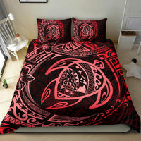 Hawaiian Map Turtle Polynesian Bedding Set Circle Red - Polynesian Pride