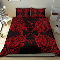 Polynesian Bedding Set - Wallis And Futuna Duvet Cover Set Map Red - Polynesian Pride