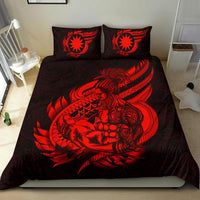 Polynesian Bedding Set - Nauru Duvet Cover Set Father And Son Red - Polynesian Pride